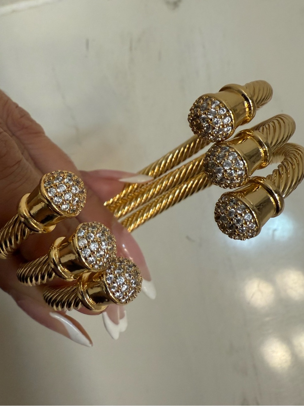 NEW Set of 3 Cable Cuff Bracelet-gold
